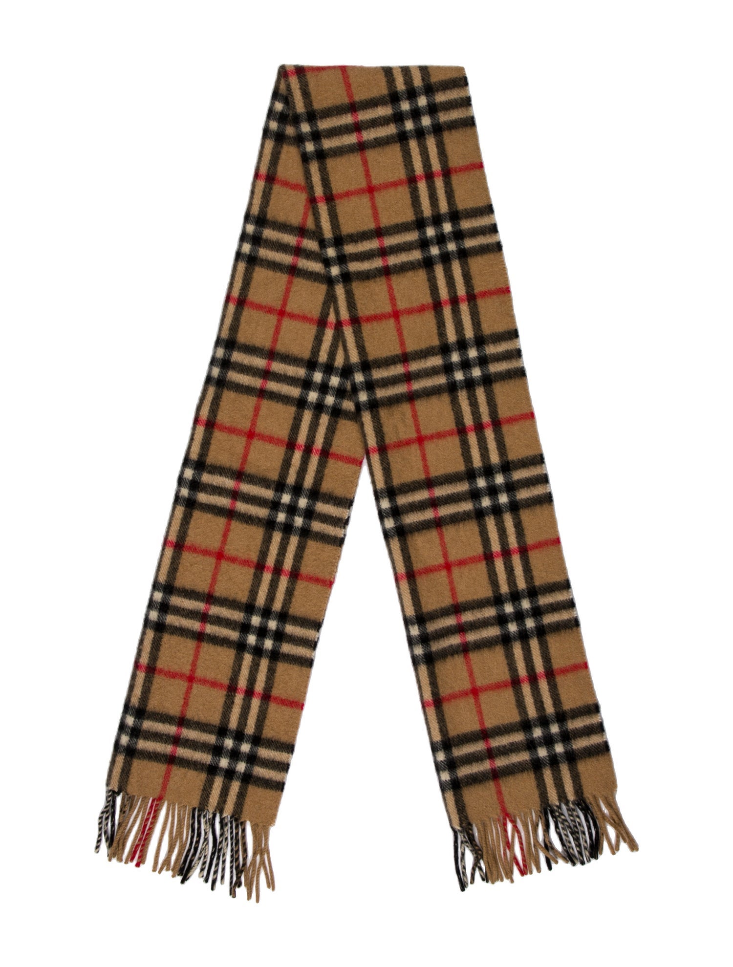 Burberry Cashmere Plaid Print Scarf