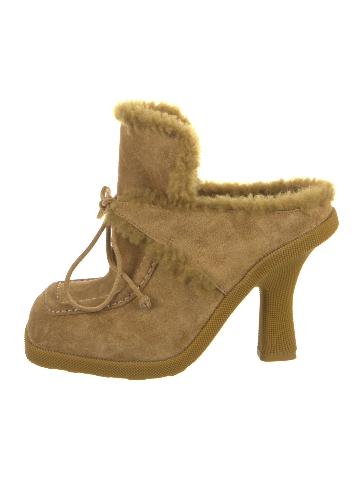 Burberry Suede Fur Trim Mules