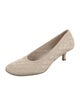 Burberry Leather Embroidered Accent Pumps
