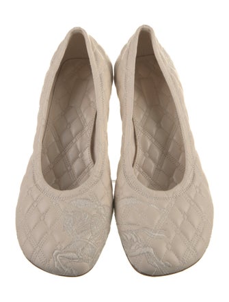 Burberry Leather Embroidered Accent Pumps