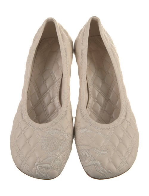 Burberry Leather Embroidered Accent Pumps