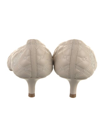 Burberry Leather Embroidered Accent Pumps