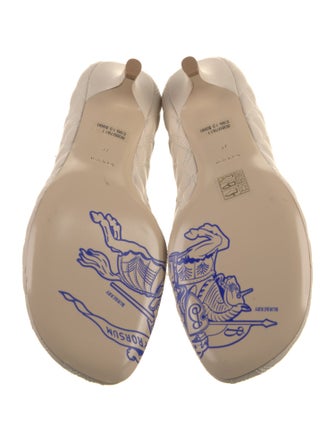 Burberry Leather Embroidered Accent Pumps