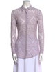 Burberry Printed Long Sleeve Button-Up Top