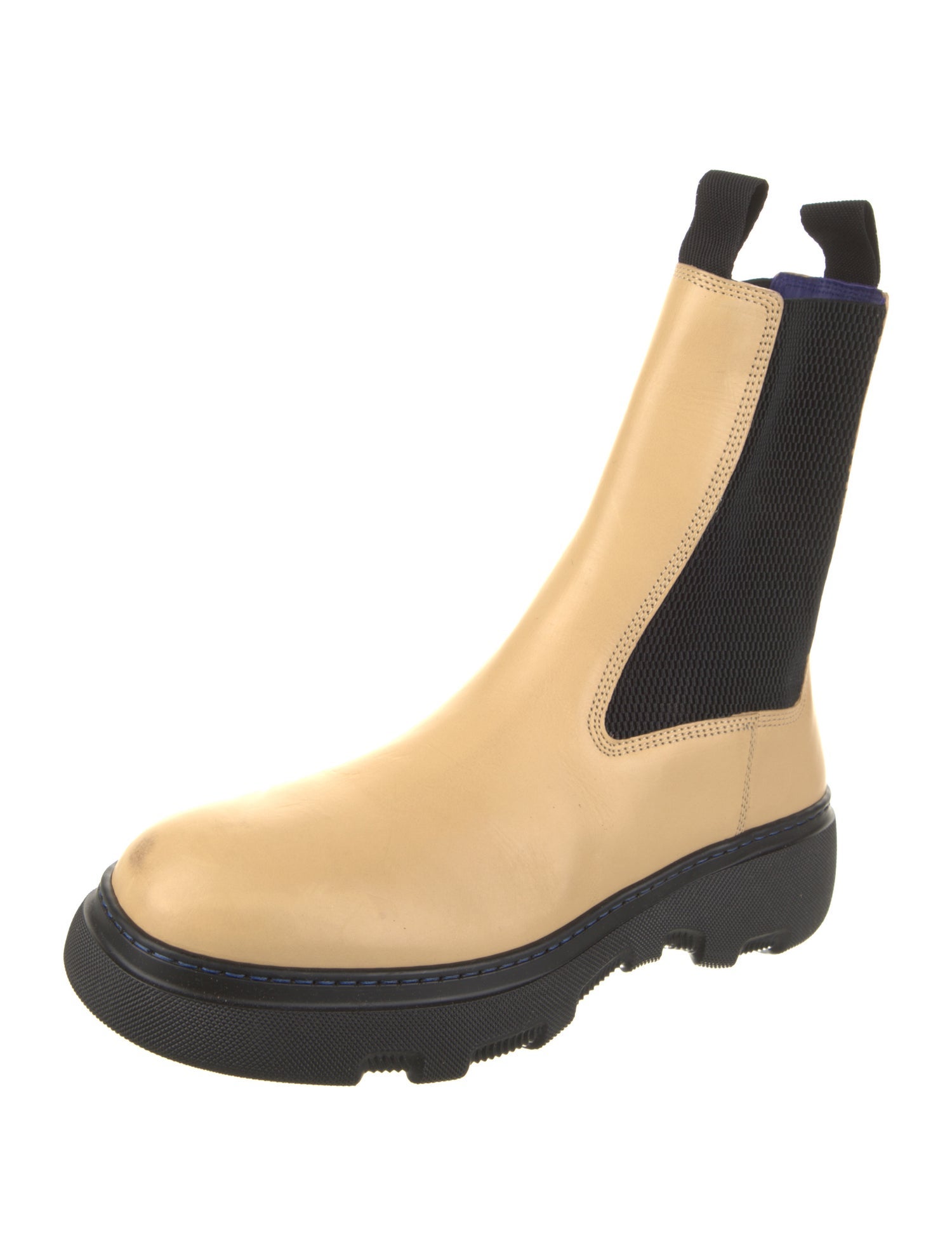 Burberry Leather Mesh Accents Chelsea Boots