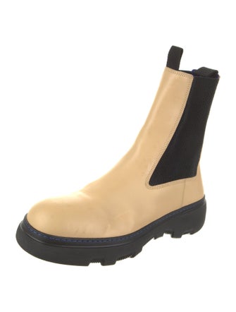 Burberry Leather Mesh Accents Chelsea Boots