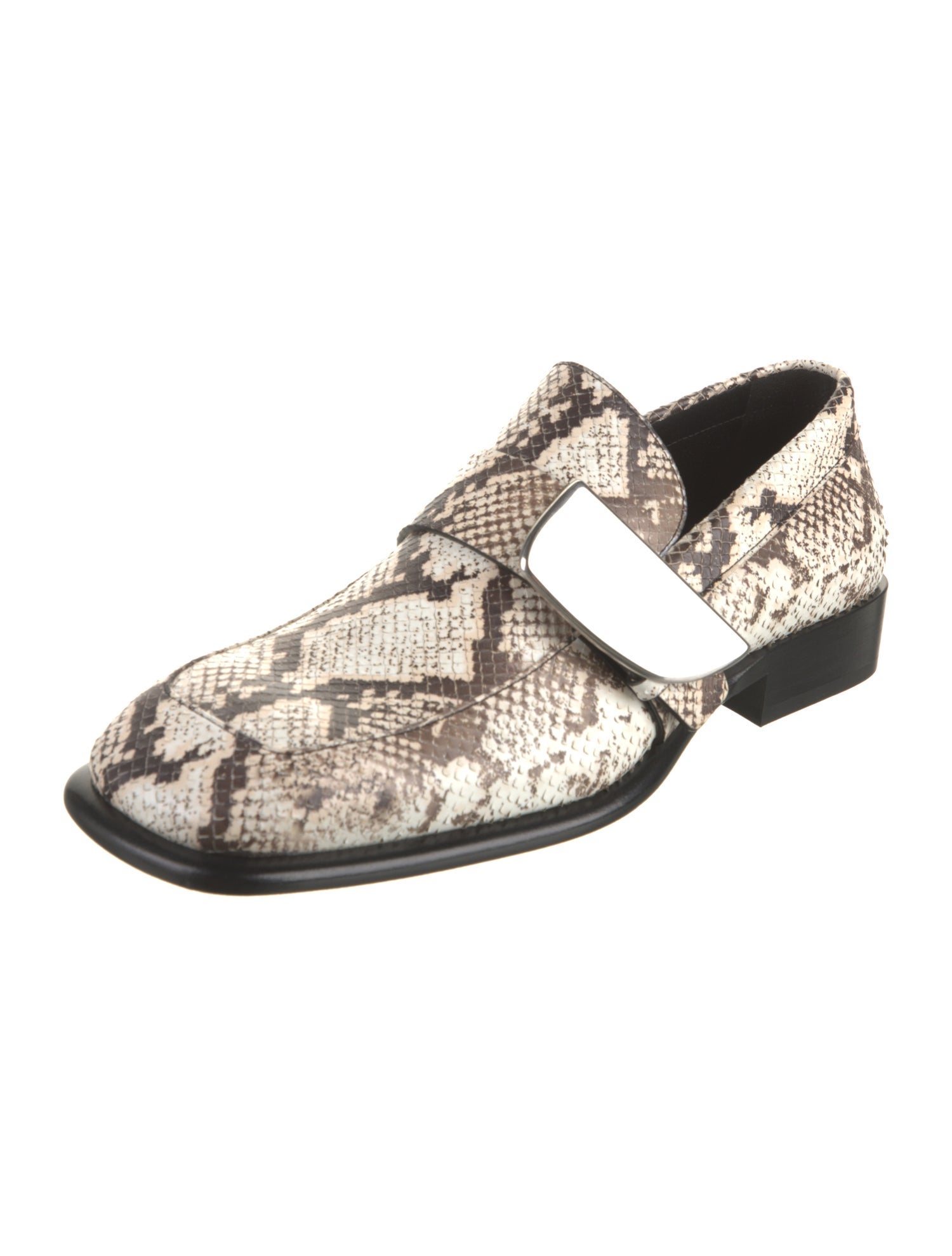 Burberry Leather Animal Print Loafers
