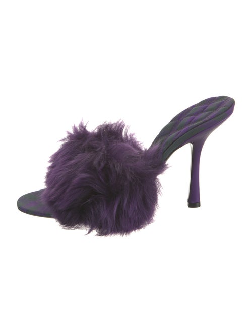 Burberry Fur Fur Trim Slides