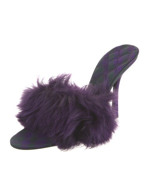 Burberry Fur Fur Trim Slides