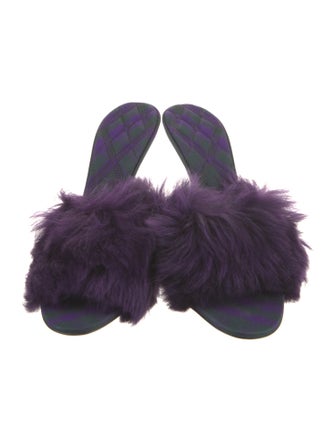 Burberry Fur Fur Trim Slides