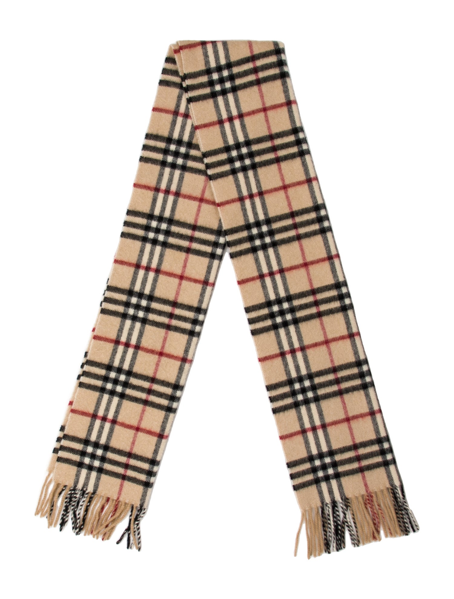 Burberry Cashmere Plaid Print Scarf