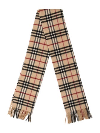 Burberry Cashmere Plaid Print Scarf