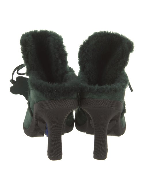 Burberry Suede Fur Trim Mules