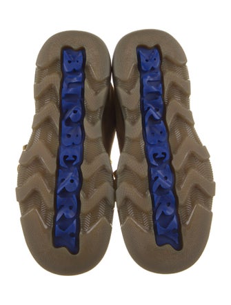 Burberry Suede Fur Trim Lace-Up Boots