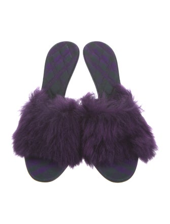Burberry Faux Fur Slides
