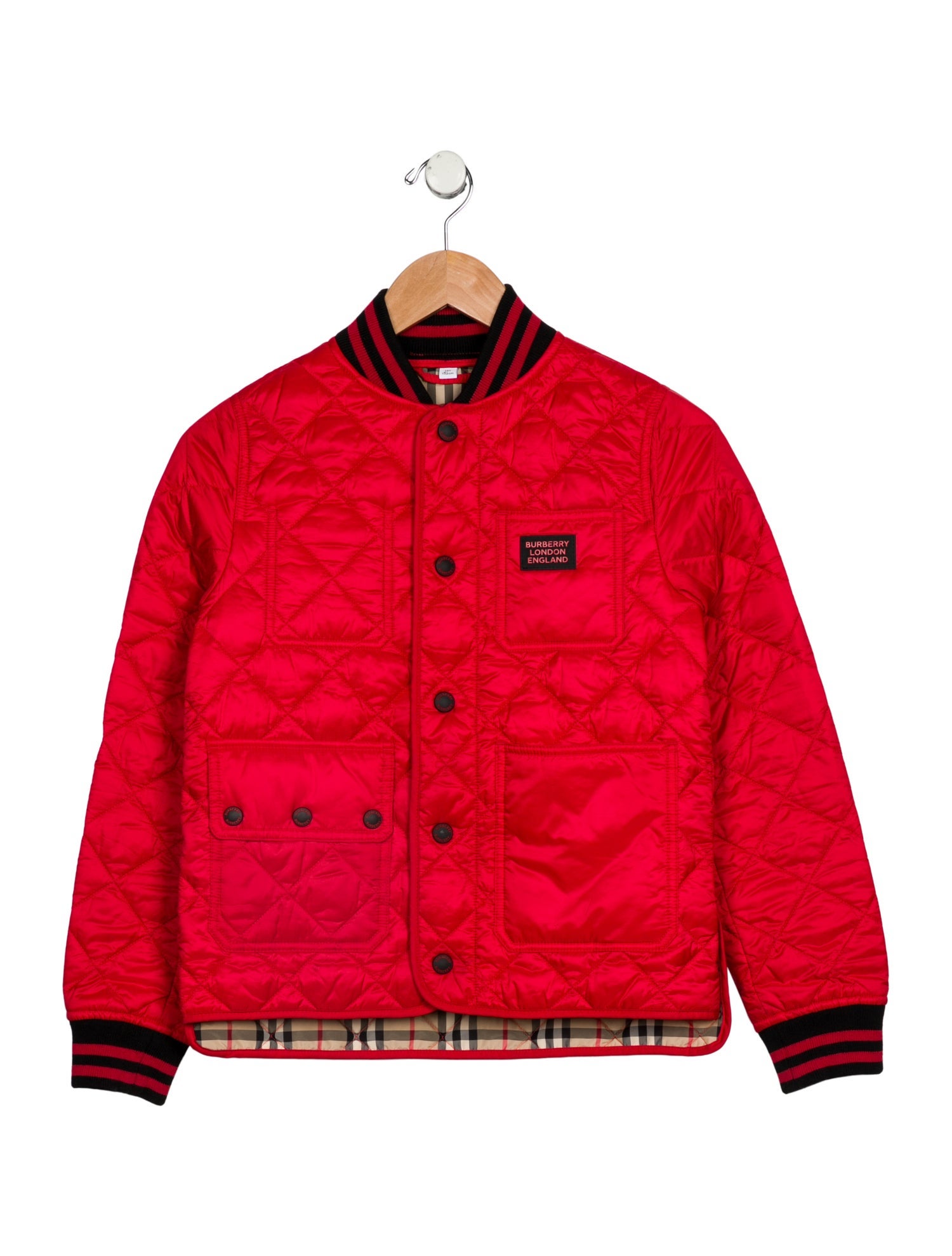 Burberry kid boys' red and black jacket