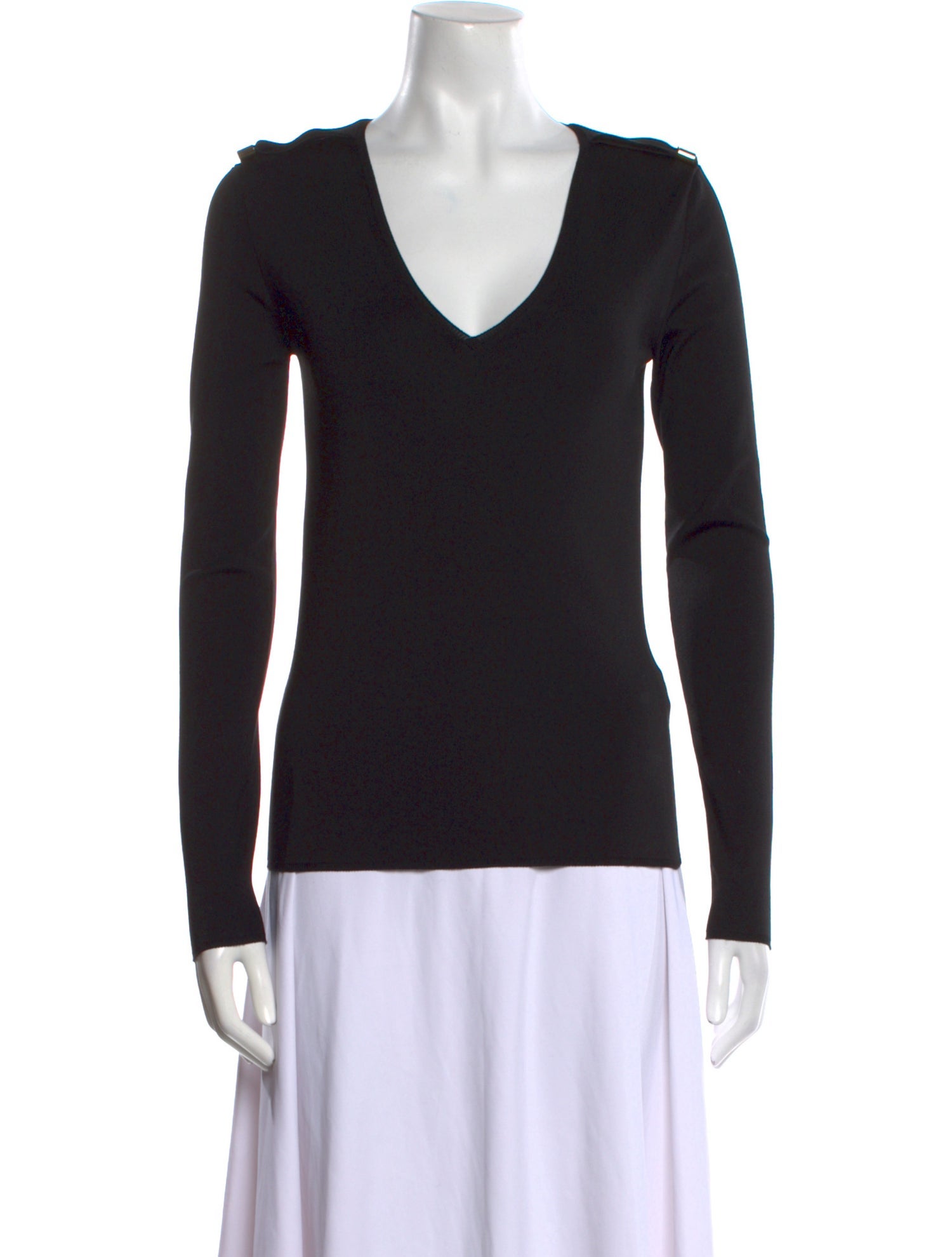 Burberry Prorsum Silk V-Neck Top