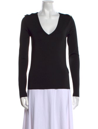 Burberry Prorsum Silk V-Neck Top