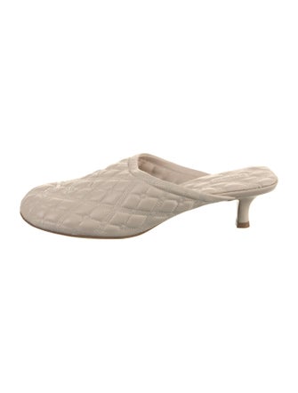 Burberry Leather Embroidered Accent Mules