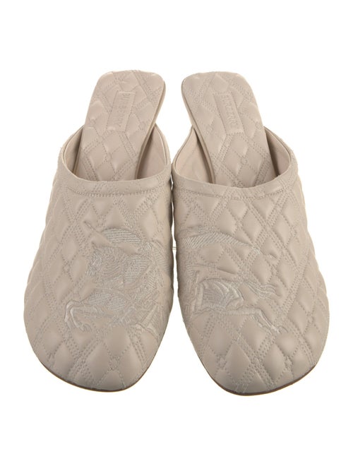 Burberry Leather Embroidered Accent Mules