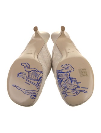 Burberry Leather Embroidered Accent Mules
