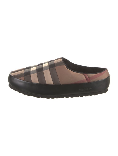Burberry Nylon Plaid Print Slippers