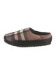 Burberry Nylon Plaid Print Slippers