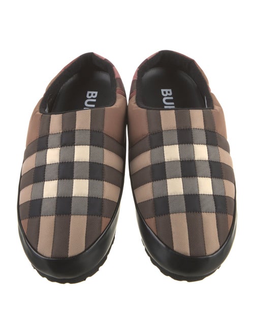 Burberry Nylon Plaid Print Slippers