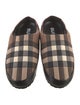 Burberry Nylon Plaid Print Slippers