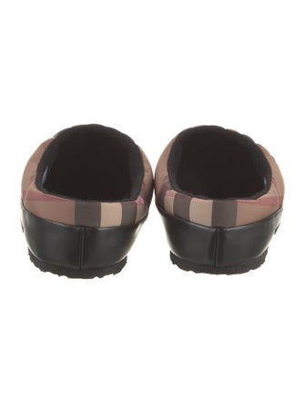 Burberry Nylon Plaid Print Slippers