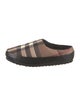 Burberry Nylon Plaid Print Slippers