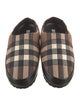 Burberry Nylon Plaid Print Slippers