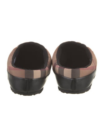 Burberry Nylon Plaid Print Slippers