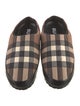 Burberry Nylon Plaid Print Slippers