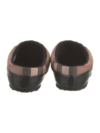 Burberry Nylon Plaid Print Slippers