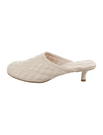 Burberry Leather Embroidered Accent Mules