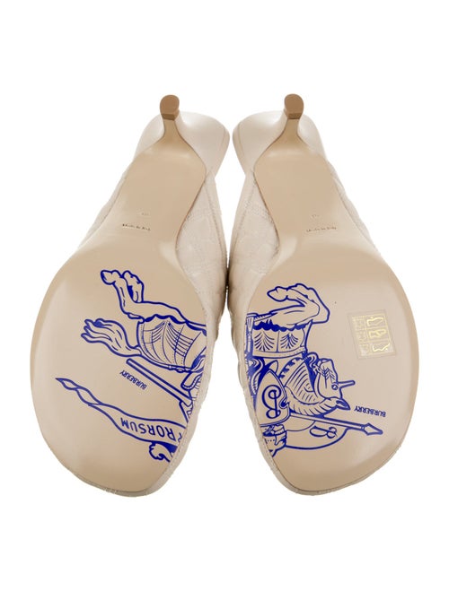 Burberry Leather Embroidered Accent Mules