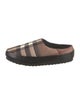 Burberry Nylon Plaid Print Slippers