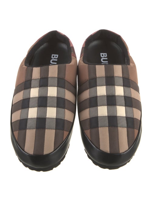 Burberry Nylon Plaid Print Slippers