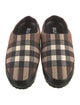 Burberry Nylon Plaid Print Slippers