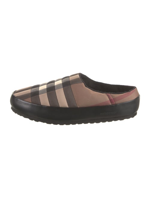 Burberry Nylon Plaid Print Slippers