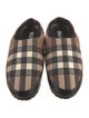 Burberry Nylon Plaid Print Slippers