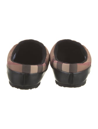 Burberry Nylon Plaid Print Slippers