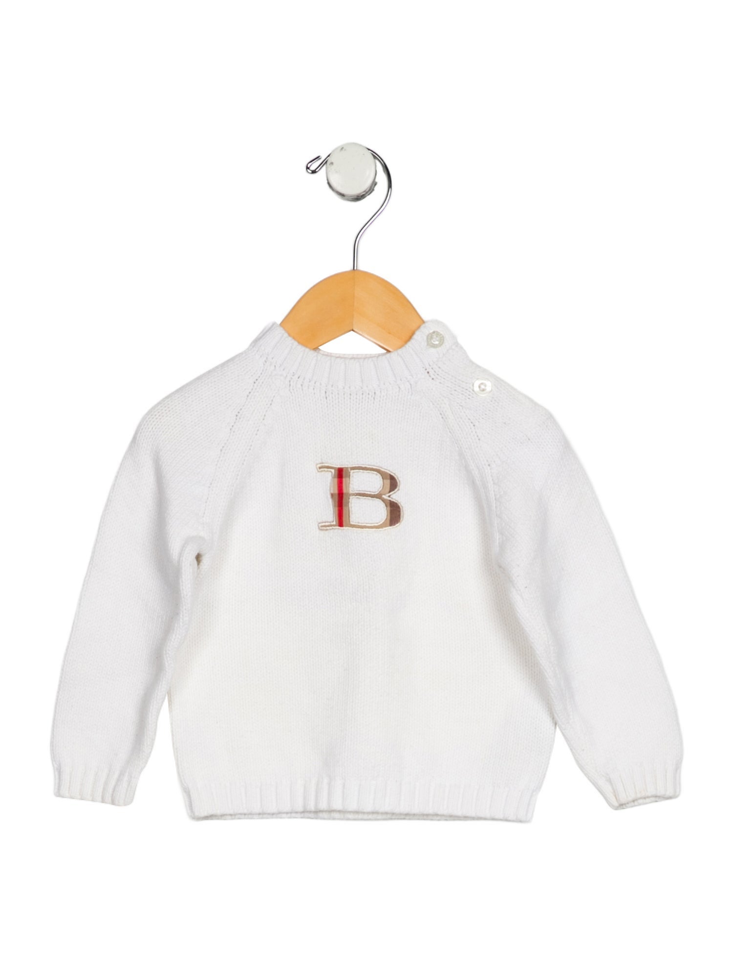 Burberry infant boys' white multicolored sweater