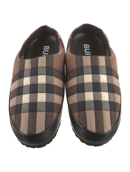 Burberry Nylon Plaid Print Slippers