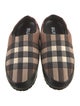 Burberry Nylon Plaid Print Slippers
