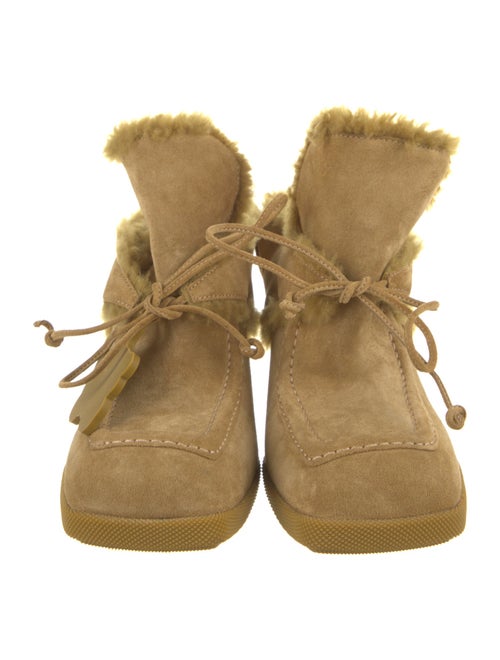 Burberry Suede Fur Trim Mules