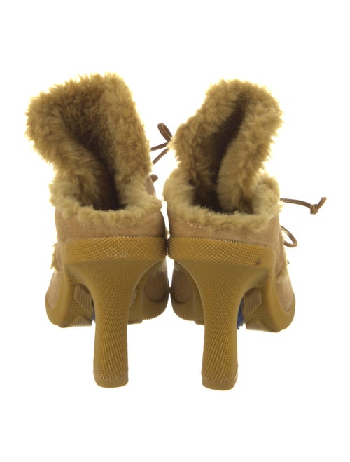 Burberry Suede Fur Trim Mules