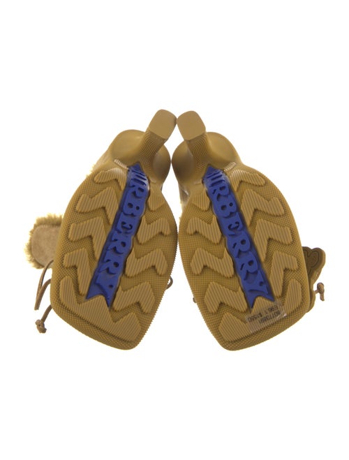 Burberry Suede Fur Trim Mules