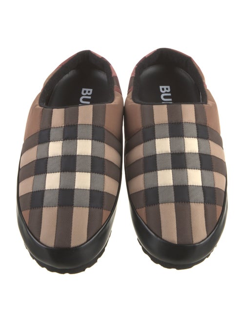 Burberry Nylon Plaid Print Slippers